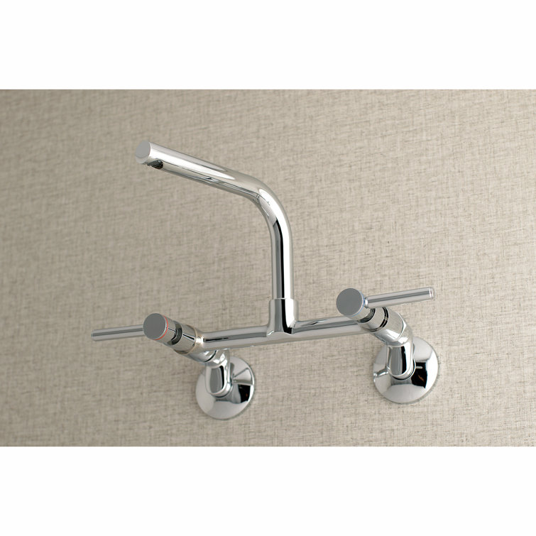 Concord Polished Chrome Dual-Lever Bridge Kitchen Faucet