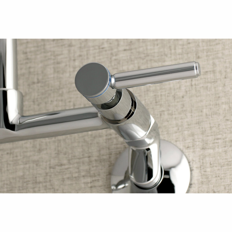 Concord Polished Chrome Dual-Lever Bridge Kitchen Faucet