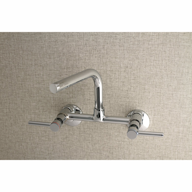 Concord Polished Chrome Dual-Lever Bridge Kitchen Faucet