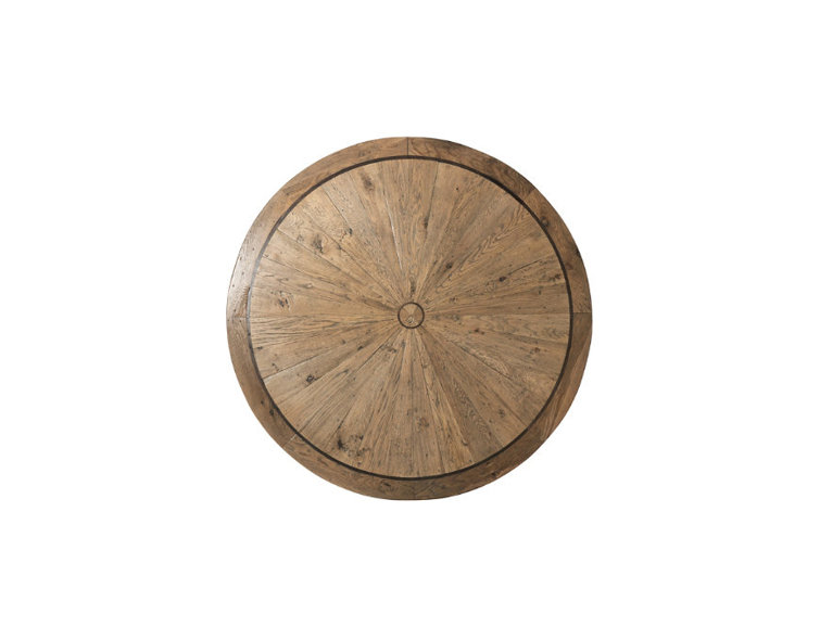 Echo Oak Finish Contemporary Round Reclaimed Wood Dining Table