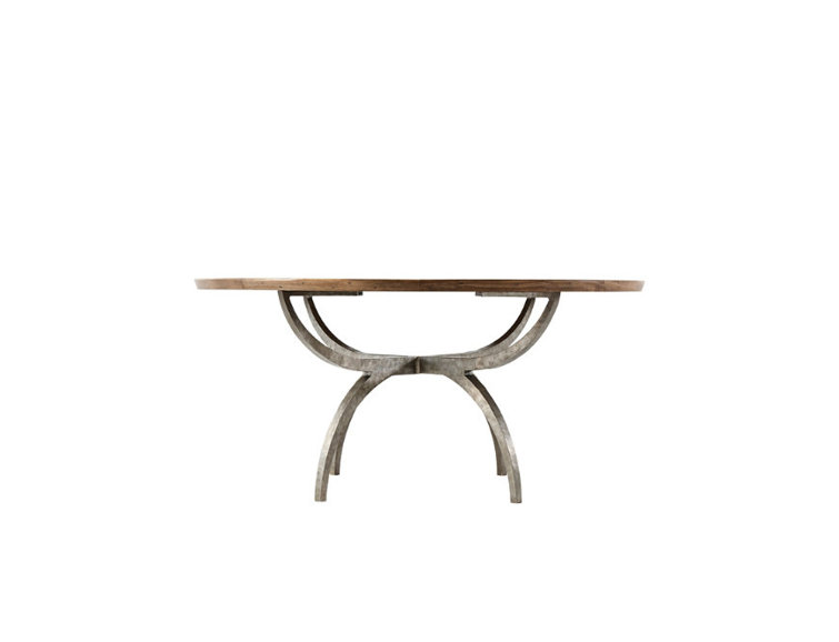 Echo Oak Finish Contemporary Round Reclaimed Wood Dining Table