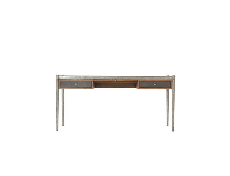 Echo Oak Parquetry Desk with Leather Writing Surface and Drawers
