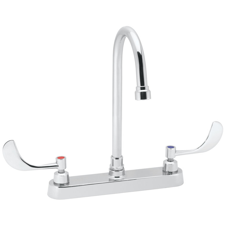 Polished Chrome Dual-Handle Gooseneck Widespread Bathroom Faucet
