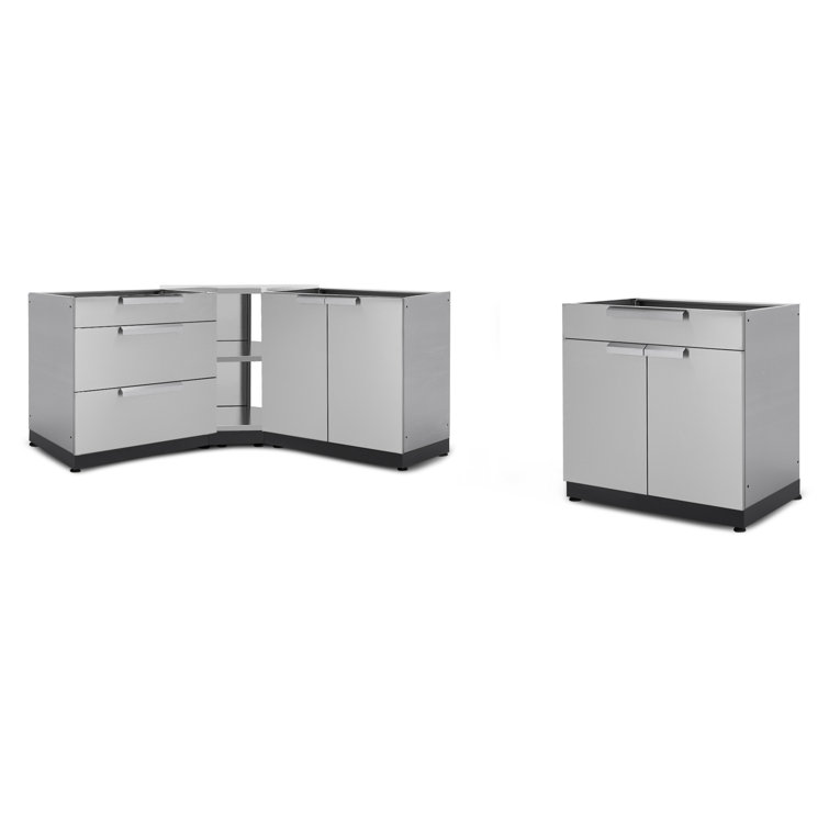 Stainless Steel 4-Piece Outdoor Kitchen Cabinet Set