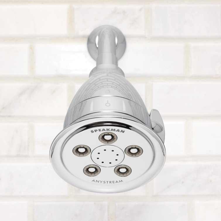 Polished Chrome Adjustable Shower Head with Filter and Jet Spray