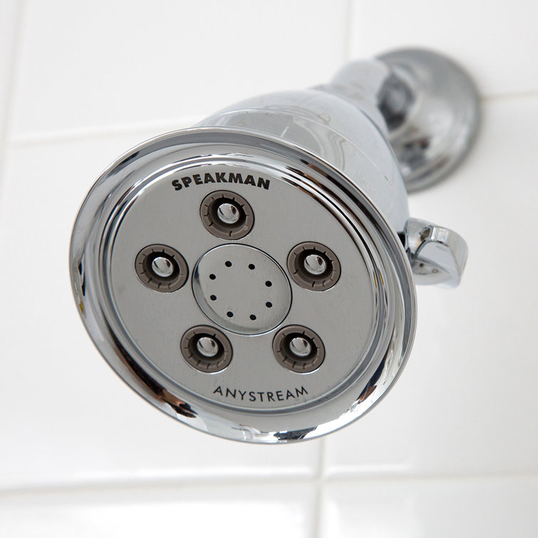Polished Chrome Adjustable Shower Head with Filter and Jet Spray