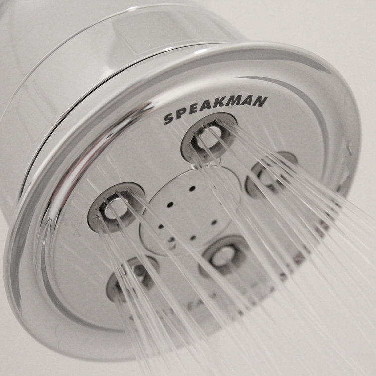 Polished Chrome Adjustable Shower Head with Filter and Jet Spray