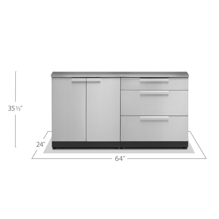 Stainless Steel Modular Outdoor Kitchen Cabinet Set with Drawers
