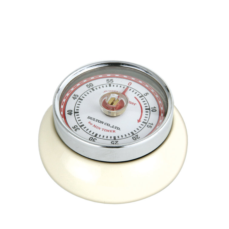 Cream Retro Magnetic Steel Kitchen Timer