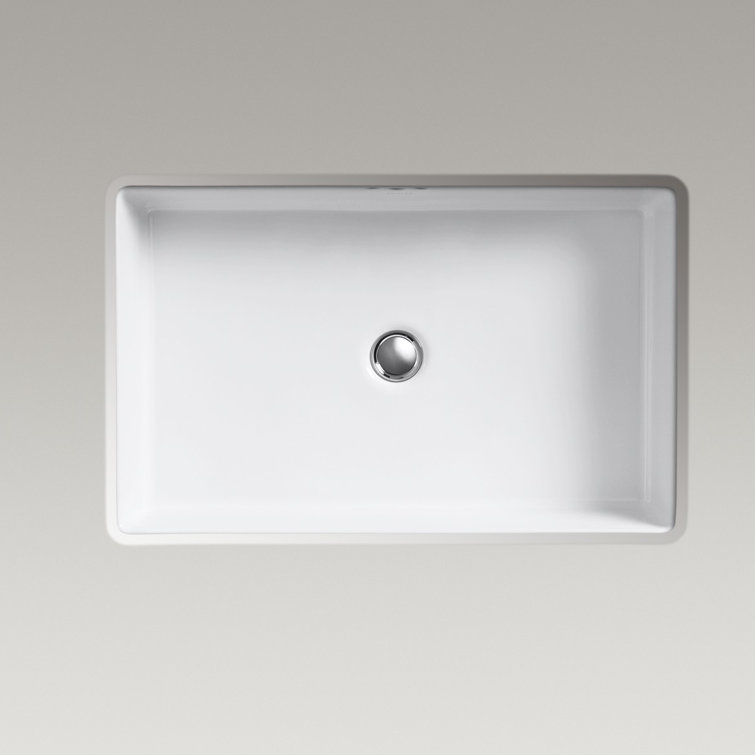 Kathryn Modern Retro White Porcelain Rectangular Undermount Sink