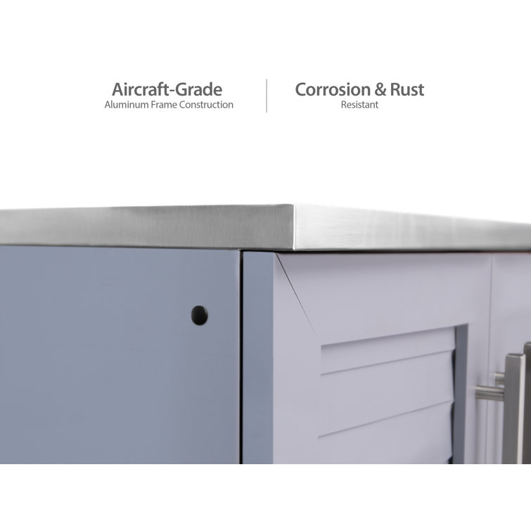 Slate Gray Aluminum 64" Modular Outdoor Kitchen Cabinet Set
