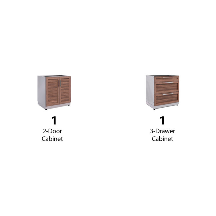 Stainless Steel Modular Outdoor Kitchen Cabinet Set with Drawers