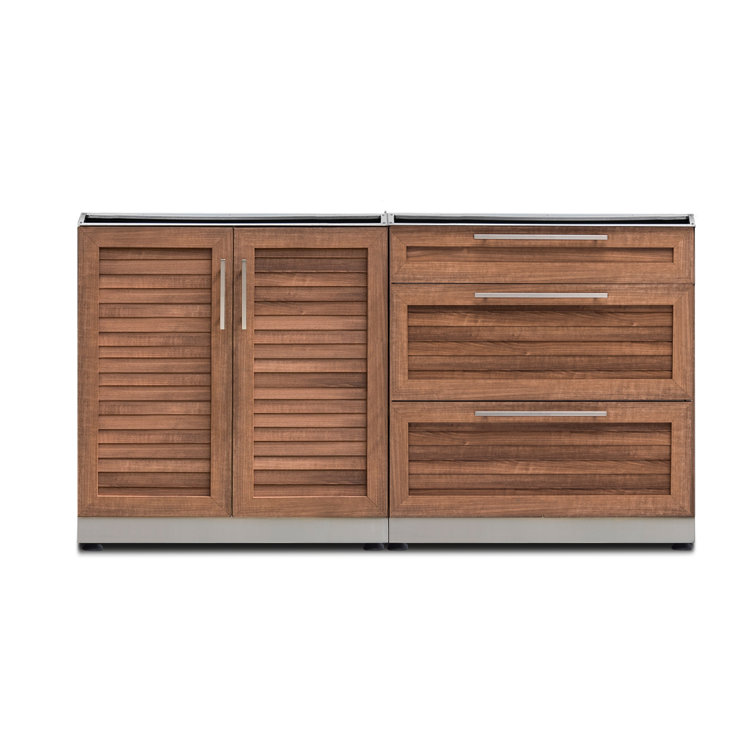 Stainless Steel Modular Outdoor Kitchen Cabinet Set with Drawers