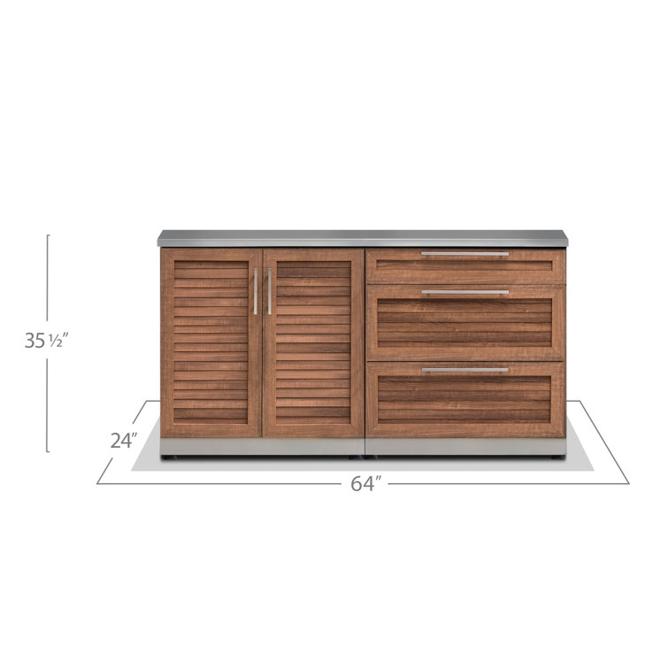 Stainless Steel Modular Outdoor Kitchen Cabinet Set with Drawers
