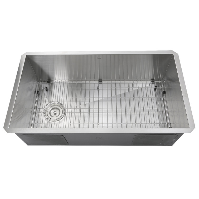 32'' Satin Stainless Steel Undermount Single Bowl Kitchen Sink