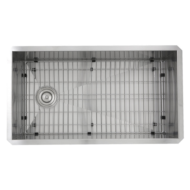 32'' Satin Stainless Steel Undermount Single Bowl Kitchen Sink
