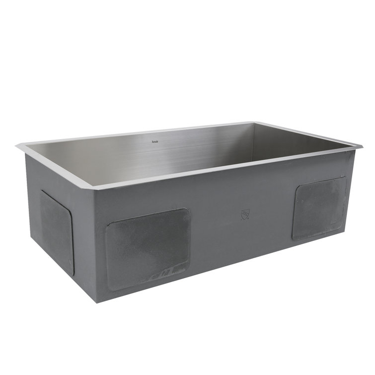 32'' Satin Stainless Steel Undermount Single Bowl Kitchen Sink