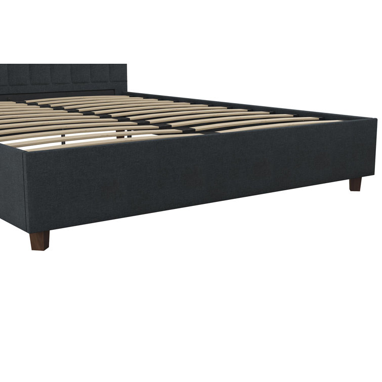 Elegant Queen-Sized Brittany Platform Bed with Tufted Linen Upholstery