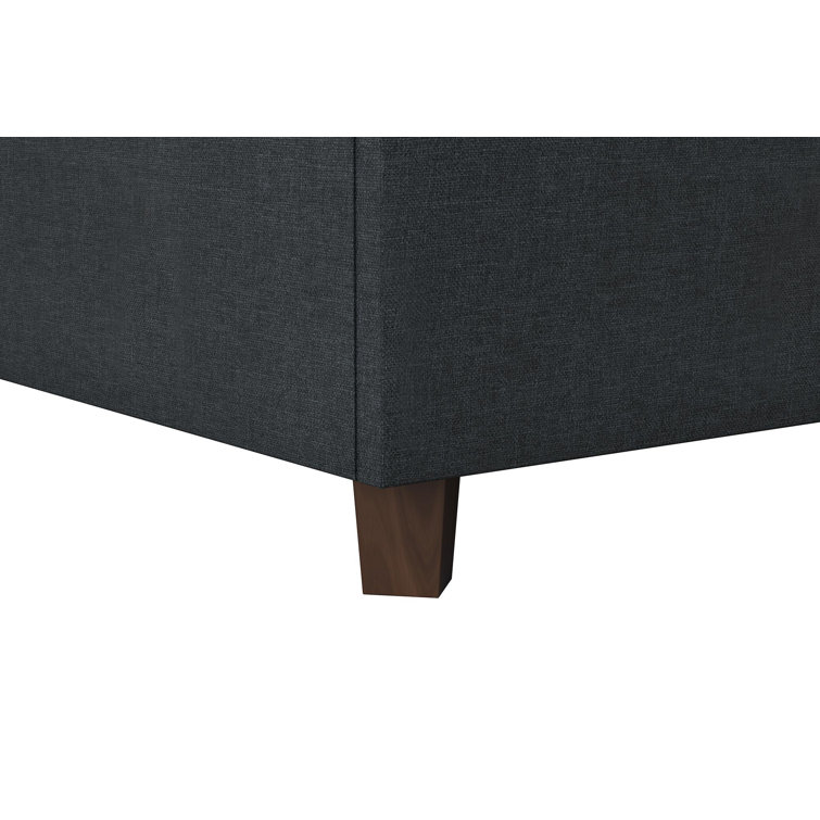 Elegant Queen-Sized Brittany Platform Bed with Tufted Linen Upholstery