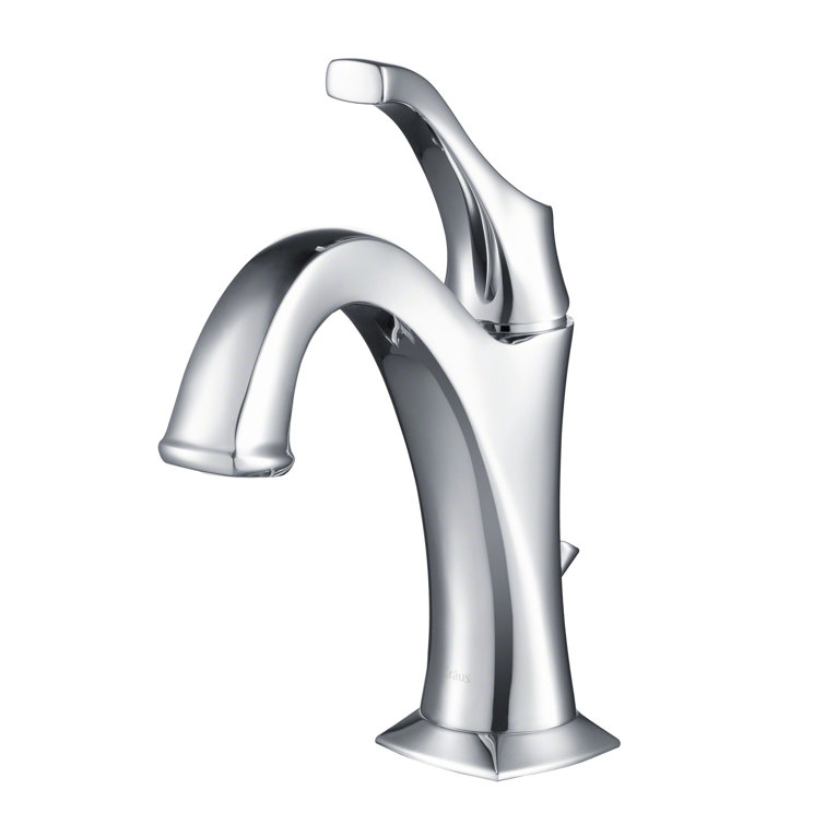 Arlo Chrome Single Handle Brass Bathroom Faucet with Lift Rod Drain