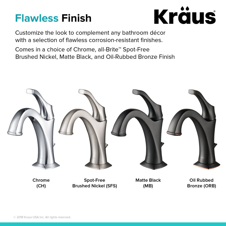 Arlo Chrome Single Handle Brass Bathroom Faucet Set