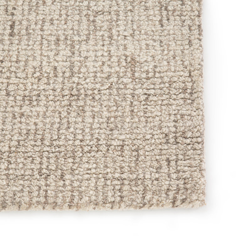 Britta Modern Hand-Tufted Wool Rectangular Rug in Solid White/Brown