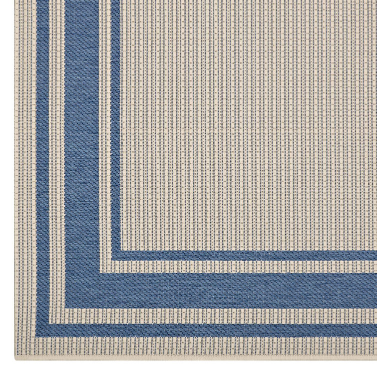 Elegant Gray and Beige Synthetic 8' x 10' Indoor/Outdoor Area Rug