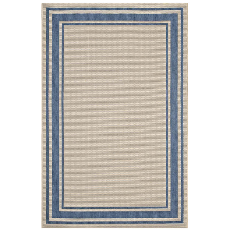 Elegant Gray and Beige Synthetic 8' x 10' Indoor/Outdoor Area Rug