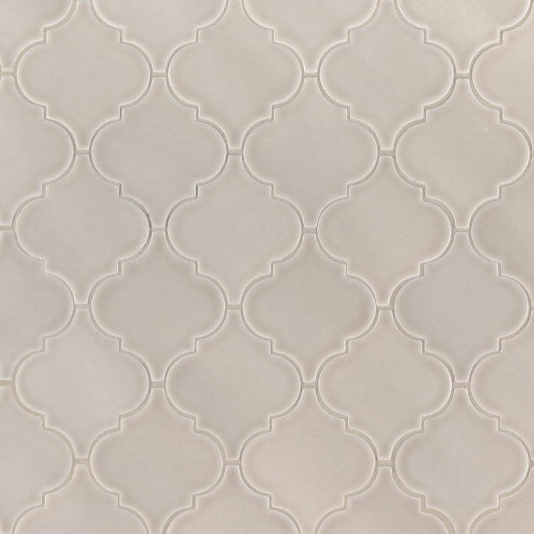 Portico Pearl Light Beige Ceramic Arabesque Mosaic Tile