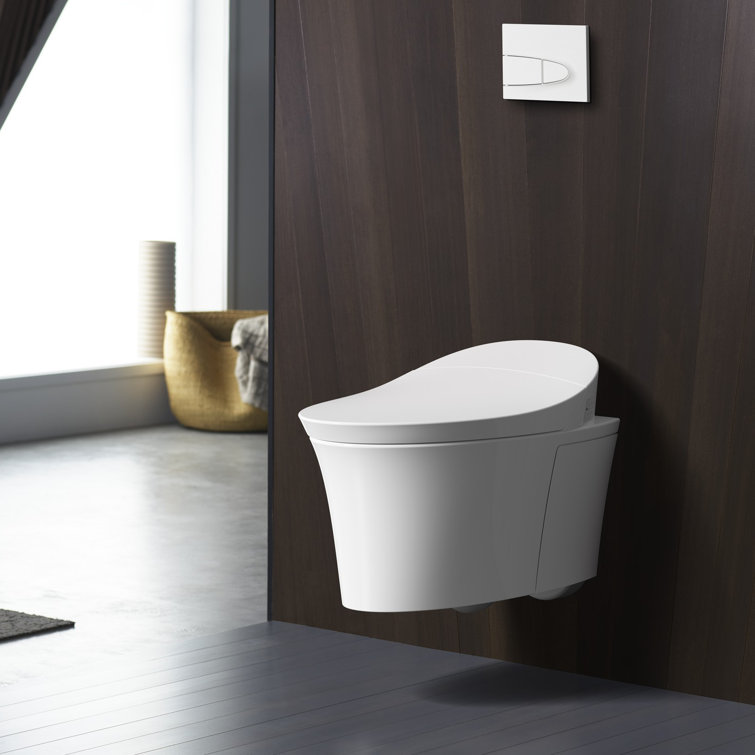 White Wall-Mounted Dual Flush High Efficiency Toilet