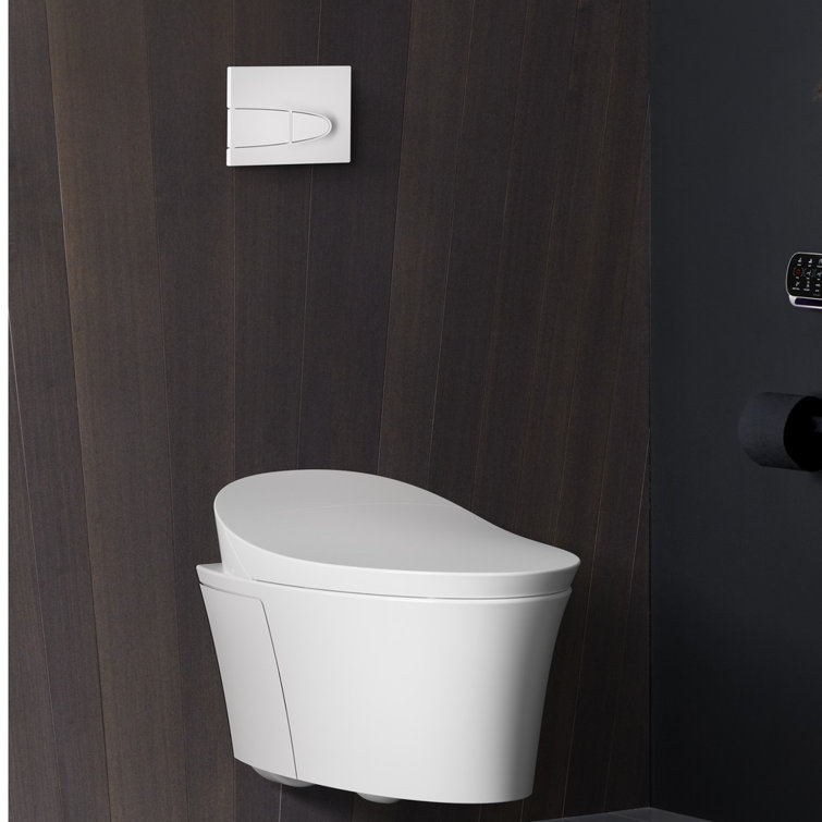 White Wall-Mounted Dual Flush High Efficiency Toilet