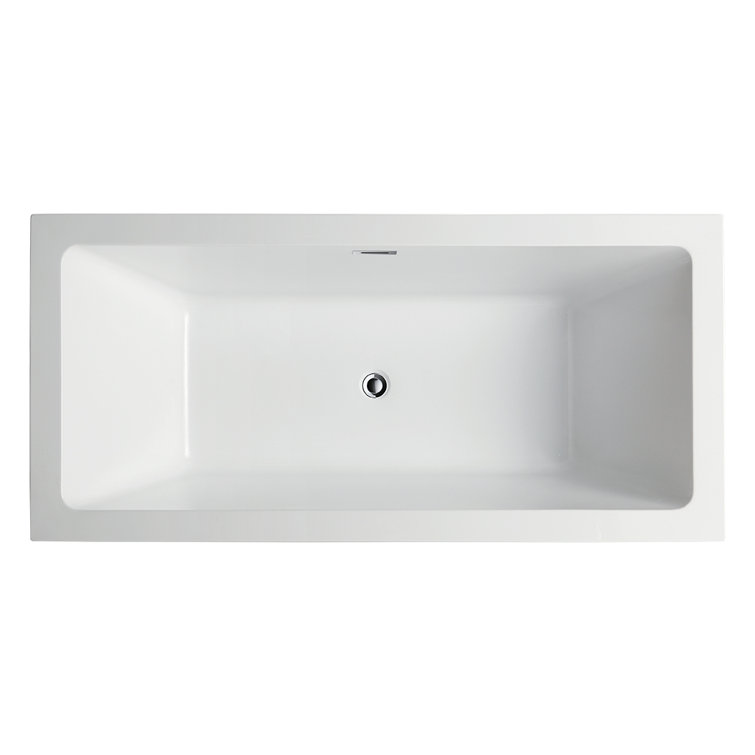 Elena 59" White Acrylic Freestanding Soaking Bathtub