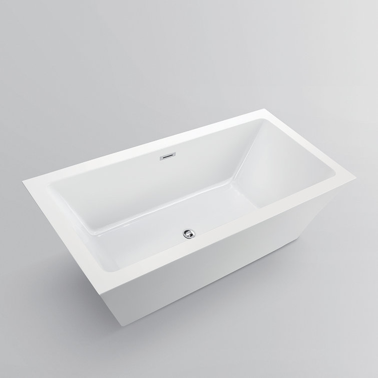 Orion 59'' White Acrylic Freestanding Soaking Bathtub