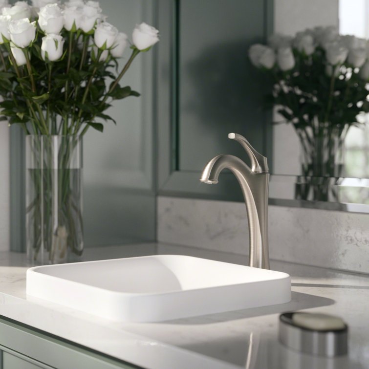 Eco-Friendly Arlo Single Handle Vessel Faucet in Spot-Free Nickel