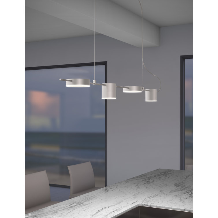 Bright Satin Aluminum Sleek LED Pendant Light