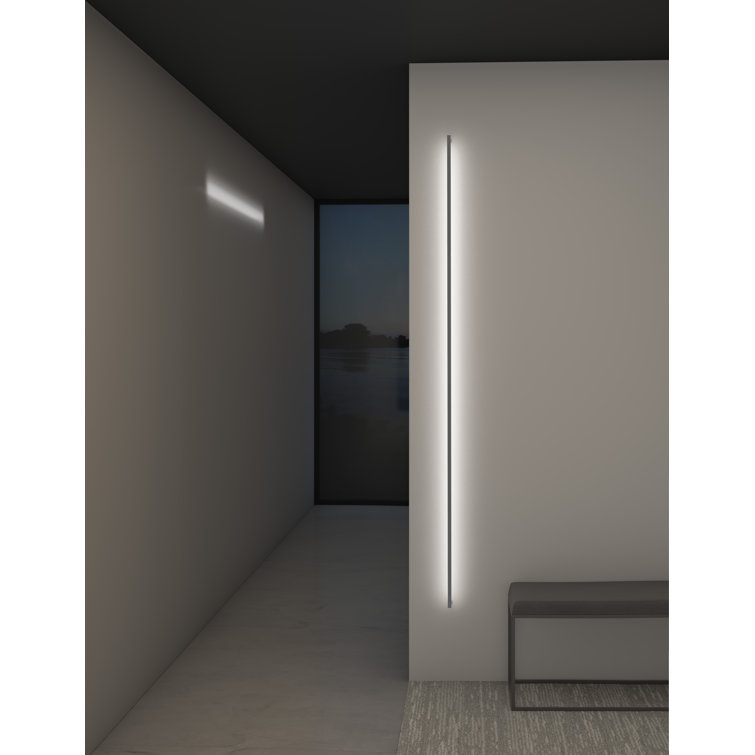 Satin White Thin-Line 72" LED Wall Sconce for Outdoor Use