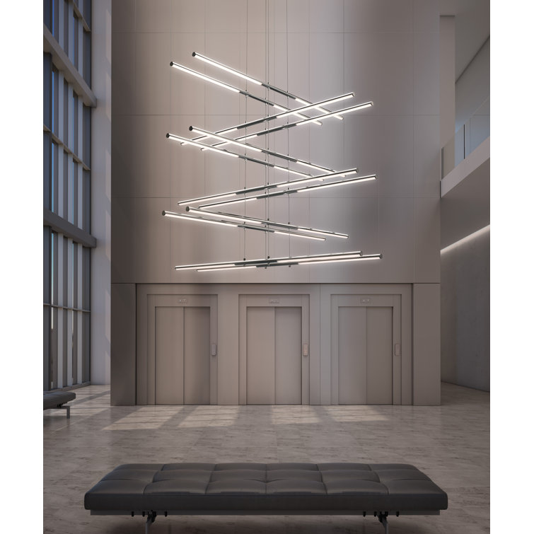 Satin White Tik-Tak 47.5" Aluminum LED Pendant Light
