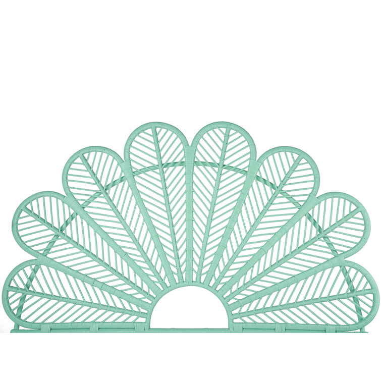 Natural Full Size Wicker Rattan Tropical Headboard