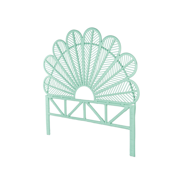 Natural Full Size Wicker Rattan Tropical Headboard