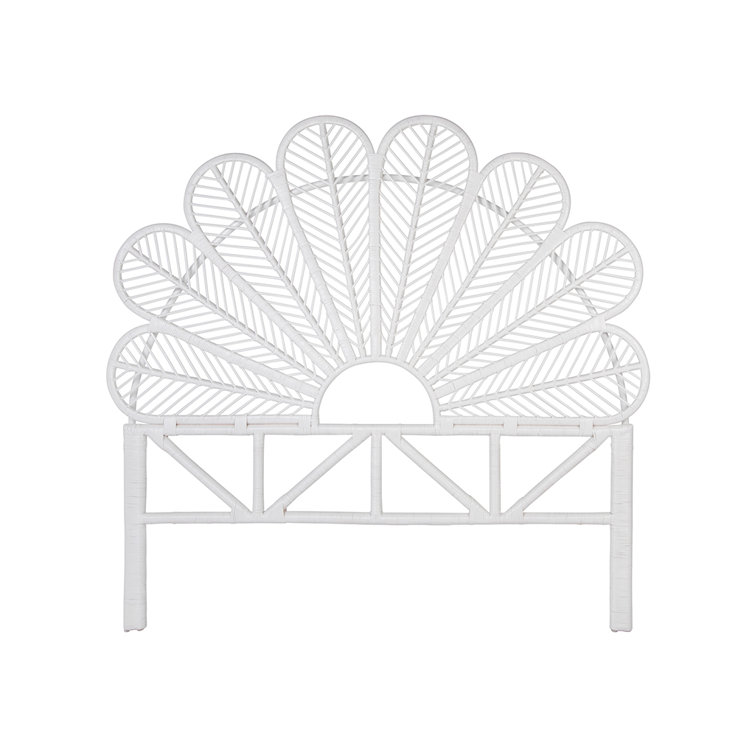 Natural Full Size Wicker Rattan Tropical Headboard