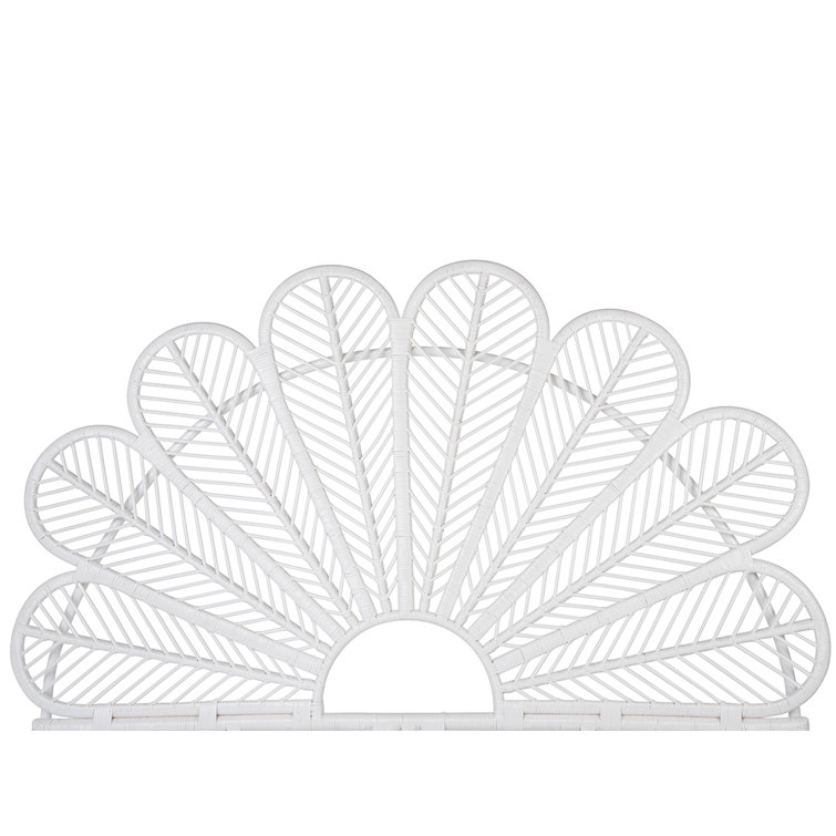 Natural Full Size Wicker Rattan Tropical Headboard