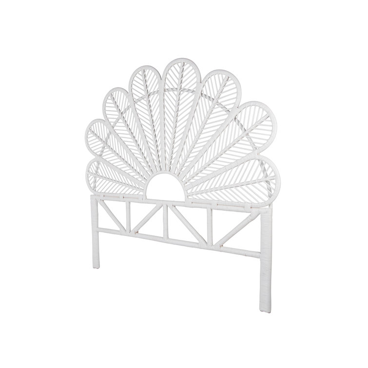 Natural Full Size Wicker Rattan Tropical Headboard