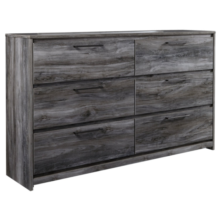 Coastal Charm Smokey Gray 6-Drawer Dresser with Modern Handles