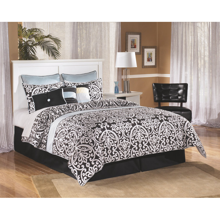 Crisp White Contemporary Queen Panel Bed with Sharp Lines