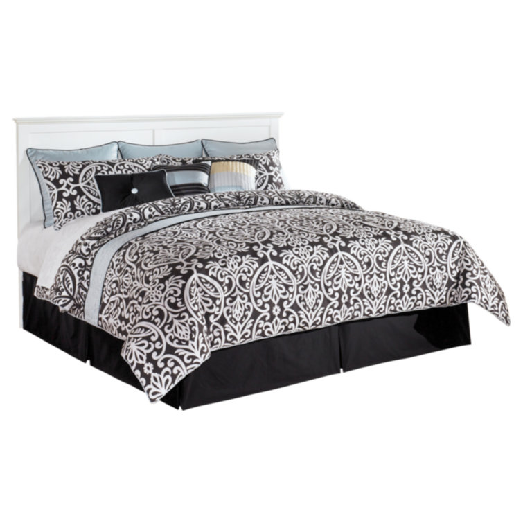 Crisp White Contemporary Queen Panel Bed with Sharp Lines