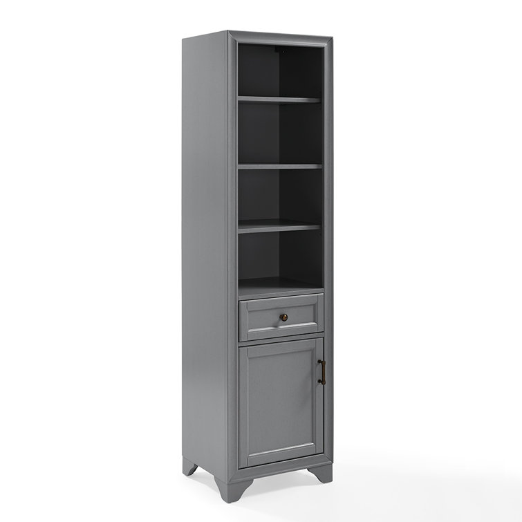 Tara Vintage Gray Tall Linen Cabinet with Adjustable Shelves