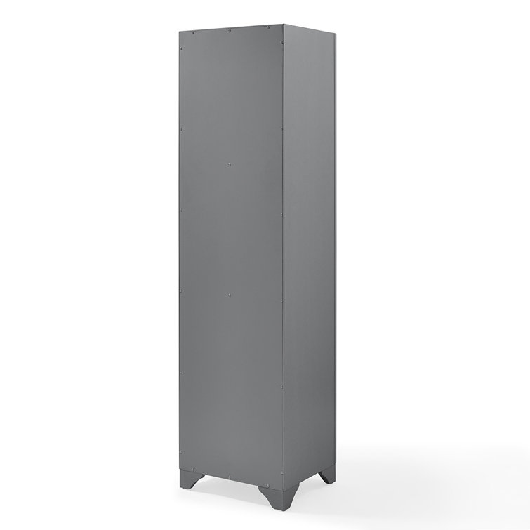 Tara Vintage Gray Tall Linen Cabinet with Adjustable Shelves