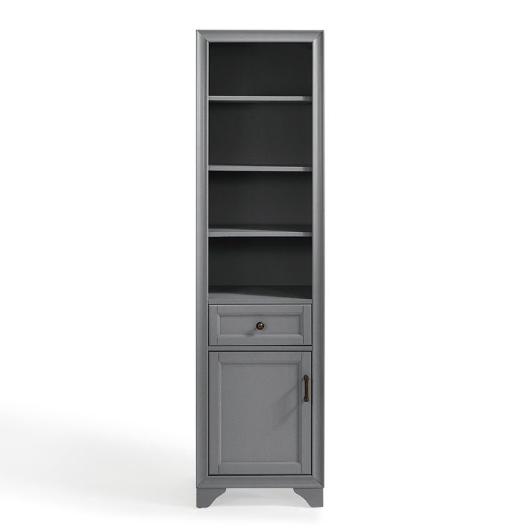 Tara Vintage Gray Tall Linen Cabinet with Adjustable Shelves