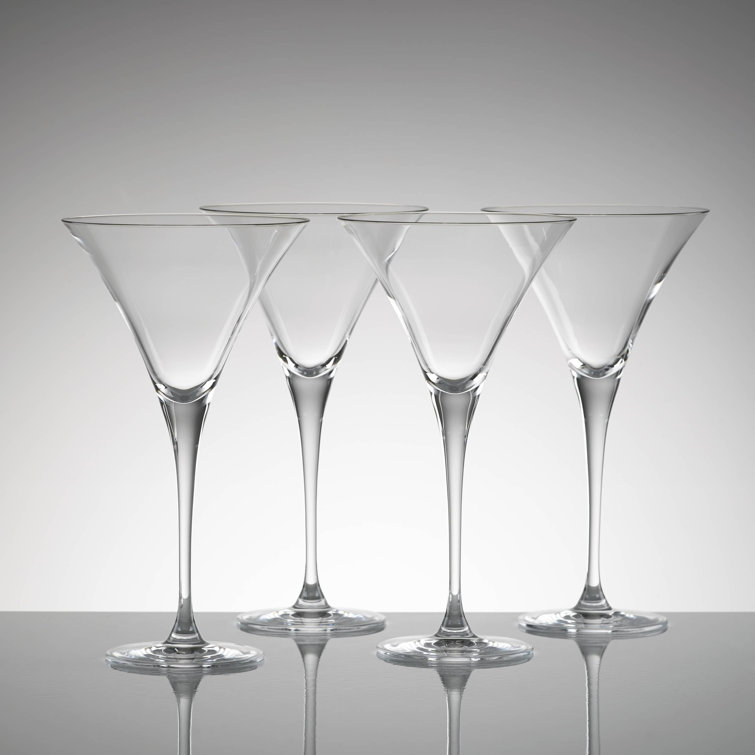 Elegant Clear Crystal Martini Glass Set of 4