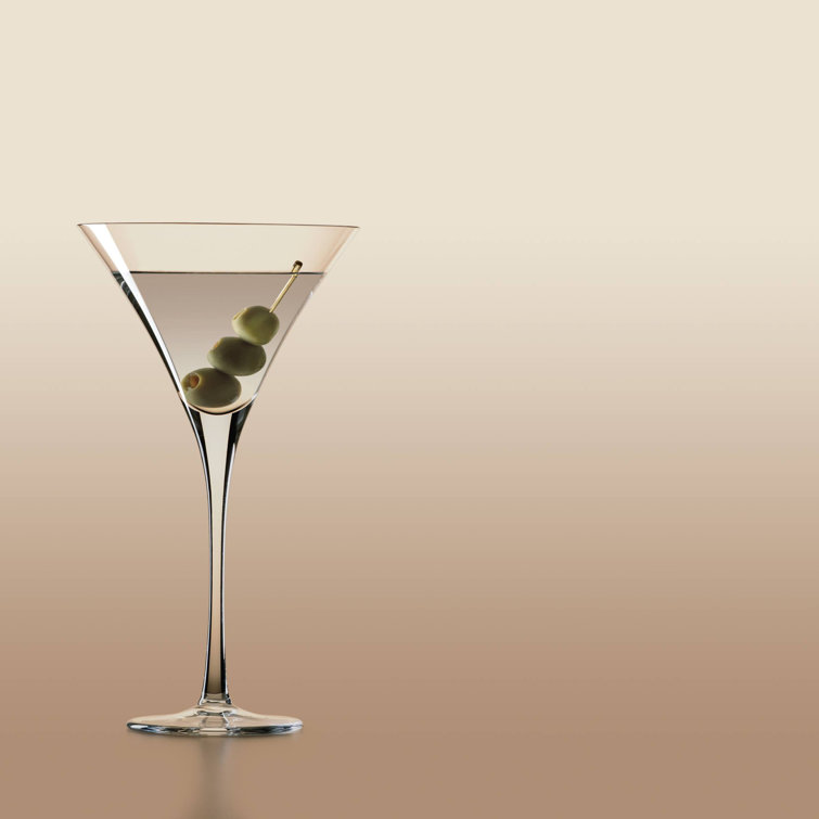 Elegant Clear Crystal Martini Glass Set of 4